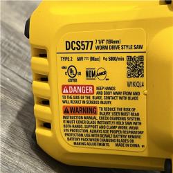 AS-IS DEWALT FLEXVOLT 60V MAX Cordless Brushless 7-1/4 in. Wormdrive Style Circular Saw (Tool Only)