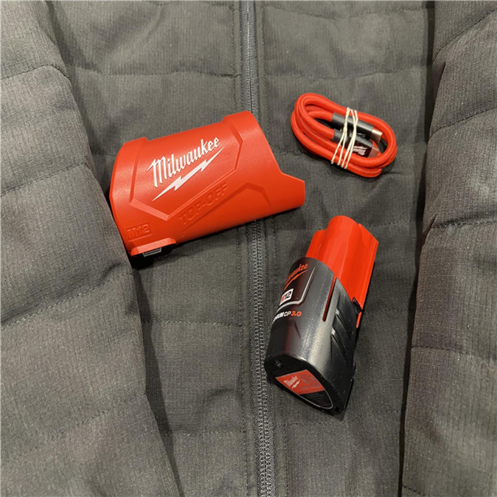 AS-IS Milwaukee Men's Medium 12V Lithium-Ion Cordless AXIS Black Heated Jacket Kit