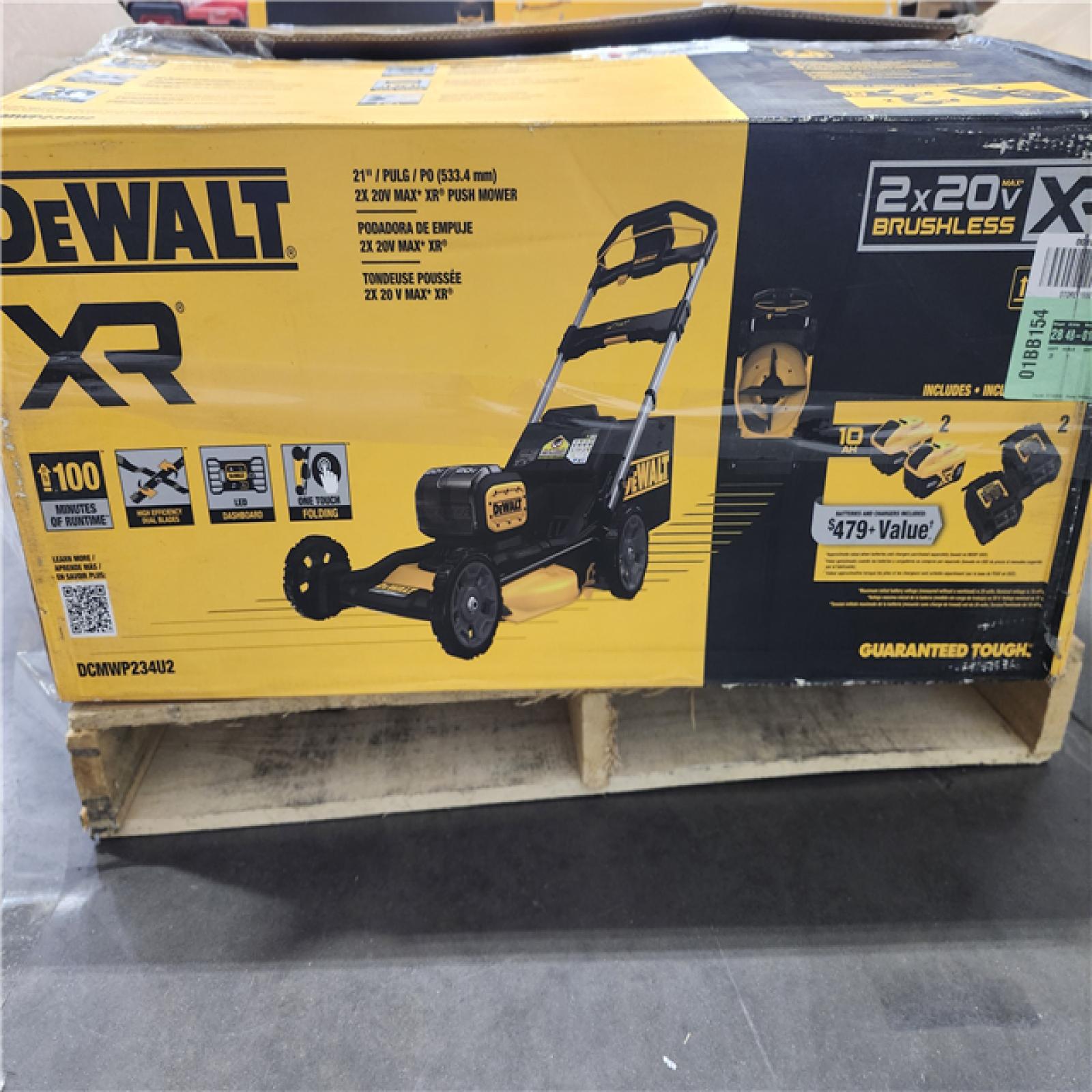 Dallas Location - As-Is DEWALT 2x20V MAX 21 in.Lawn Mower Kit with (2) 10 Ah Batteries and Chargers