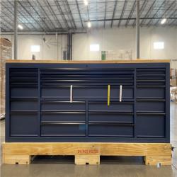 DALLAS LOCATION- AS-IS HUSKY Heavy Duty 84 in. W x 24 in. D 22 drawer Matte Blue Mobile Workbench