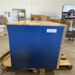 DALLAS LOCATION - Husky 52 in. W x 25 in. D 10-Drawer Mobile Workbench Tool Chest with Solid Wood Work Top in Gloss Blue