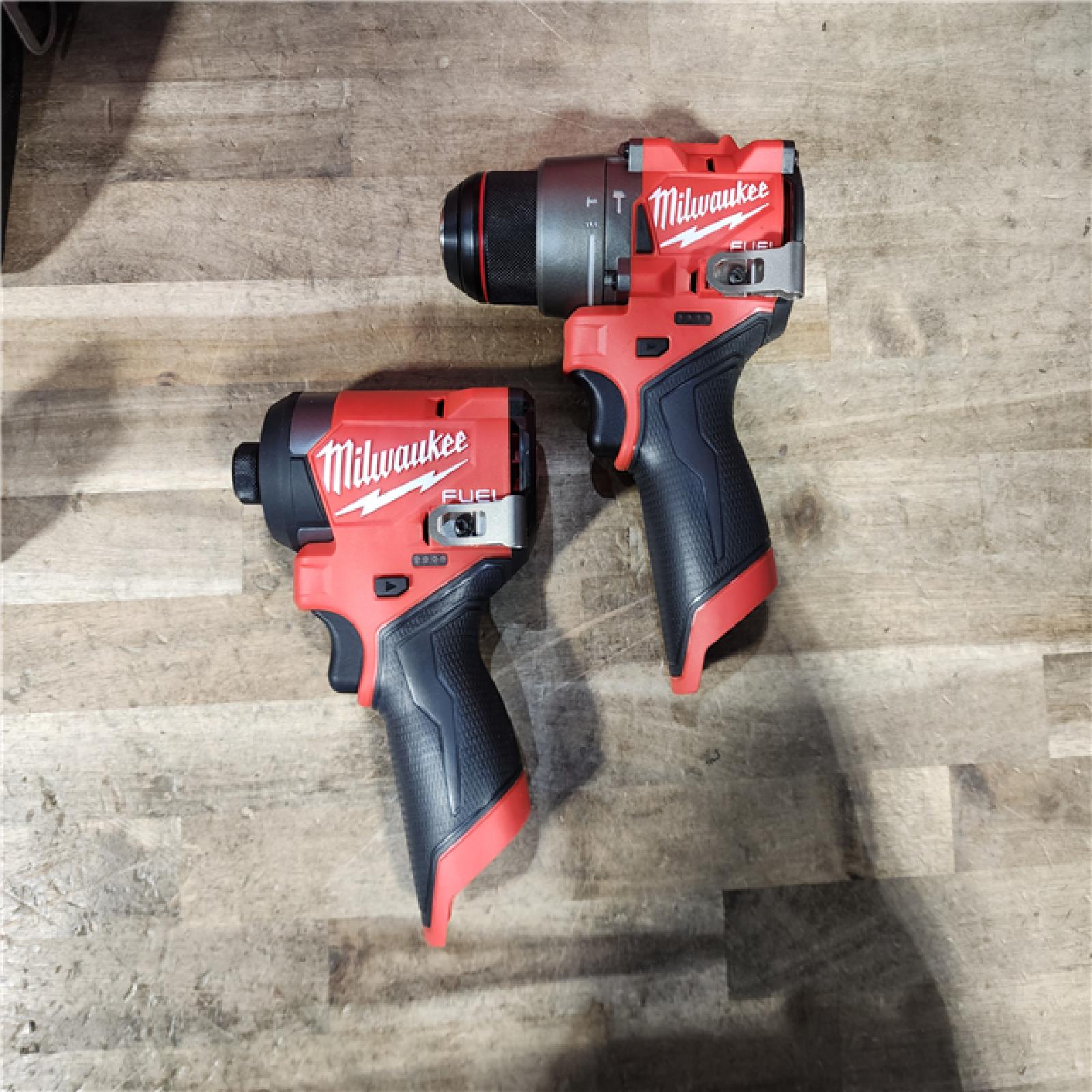 HOUSTON LOCATION - AS-IS Milwaukee FUEL 12-Volt Lithium-Ion Brushless Cordless Hammer Drill and Impact Driver Combo Kit