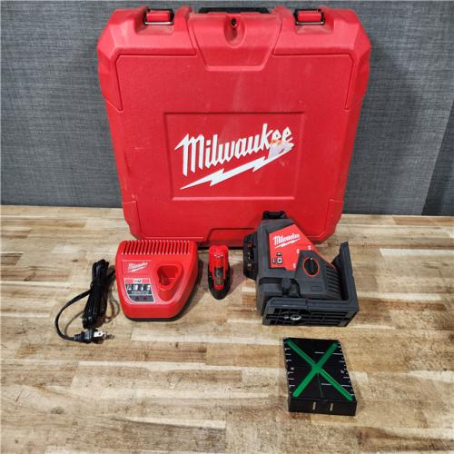 HOUSTON LOCATION - AS - IS Milwaukee 12-Volt Lithium-Ion Cordless Green 250 ft. 3-Plane Laser Level Kit