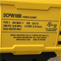 AS-IS DEWALT FLEXVOLT 60V MAX 1000 PSI 1.0 GPM Cold Water Cordless Power Cleaner (Tool Only)