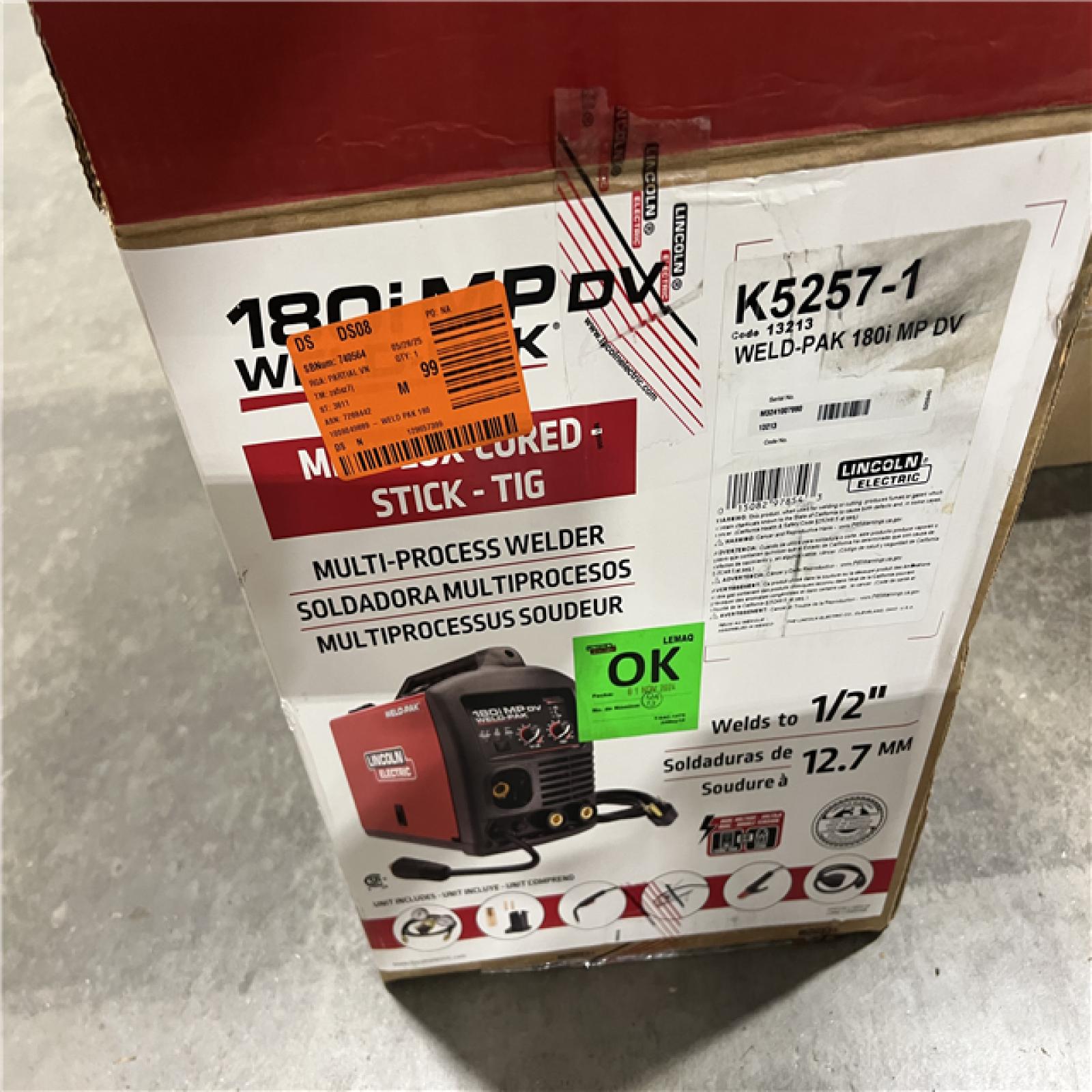 Dallas Location - As-Is Lincoln K5257-1 180i MP DV Weld Pak