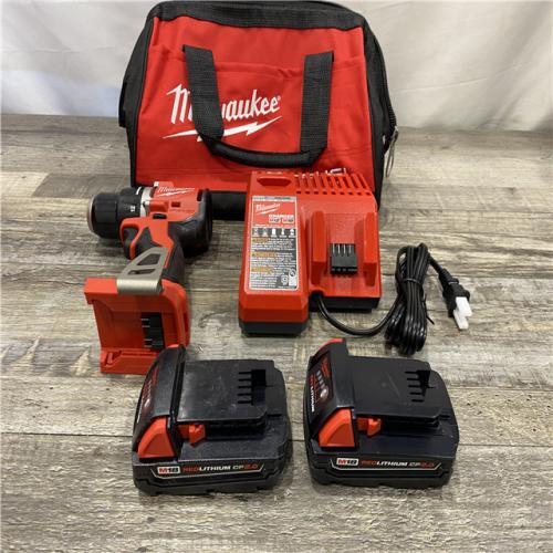 AS-IS Milwaukee 18V Lithium-Ion Brushless Cordless 1/2 in. Compact Drill/Driver Kit