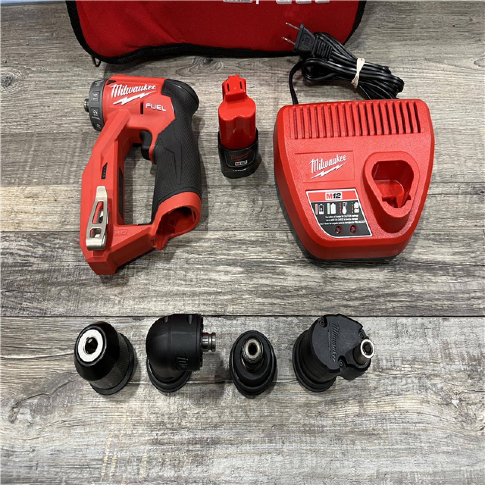 AS-IS Milwaukee  FUEL 12V Lithium-Ion Brushless Cordless 4-in-1 Installation 3/8 in. Drill Driver Kit