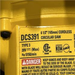 AS-IS DEWALT 20-Volt MAX Lithium-Ion Cordless 6-1/2 in. Circular Saw (Tool-Only)
