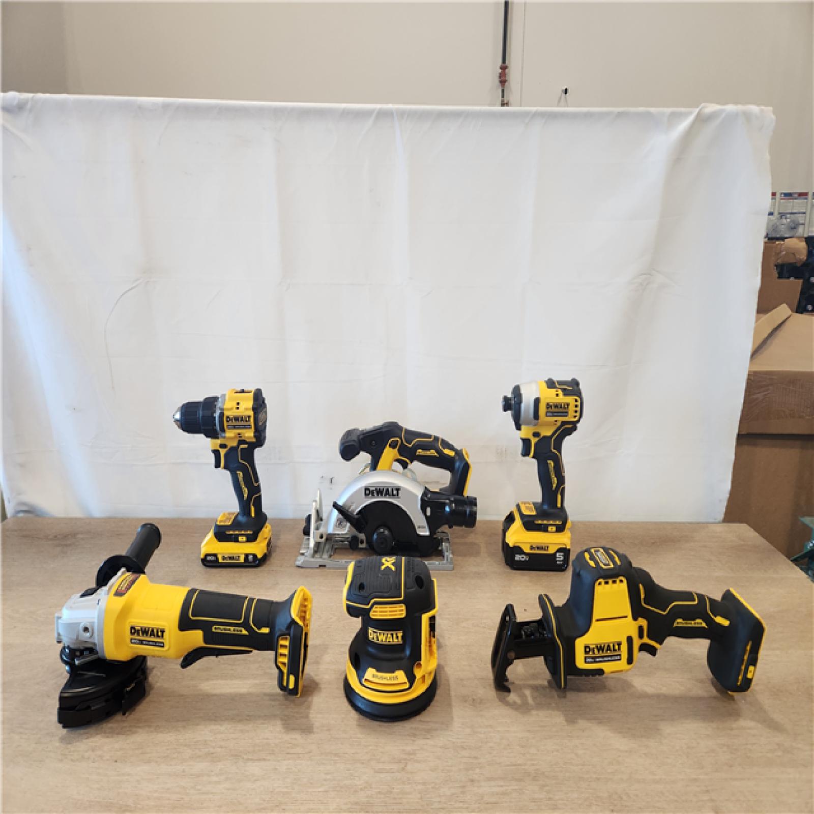 AS-IS- DEWALT 20V Lithium-Ion Cordless 6-Tool Combo Kit with 5.0 Ah and 2.0 Ah Batteries  Charger and Tough System 2.0 Rolling Toolbox
