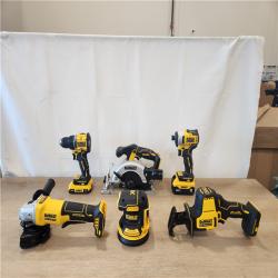 AS-IS- DEWALT 20V Lithium-Ion Cordless 6-Tool Combo Kit with 5.0 Ah and 2.0 Ah Batteries  Charger and Tough System 2.0 Rolling Toolbox