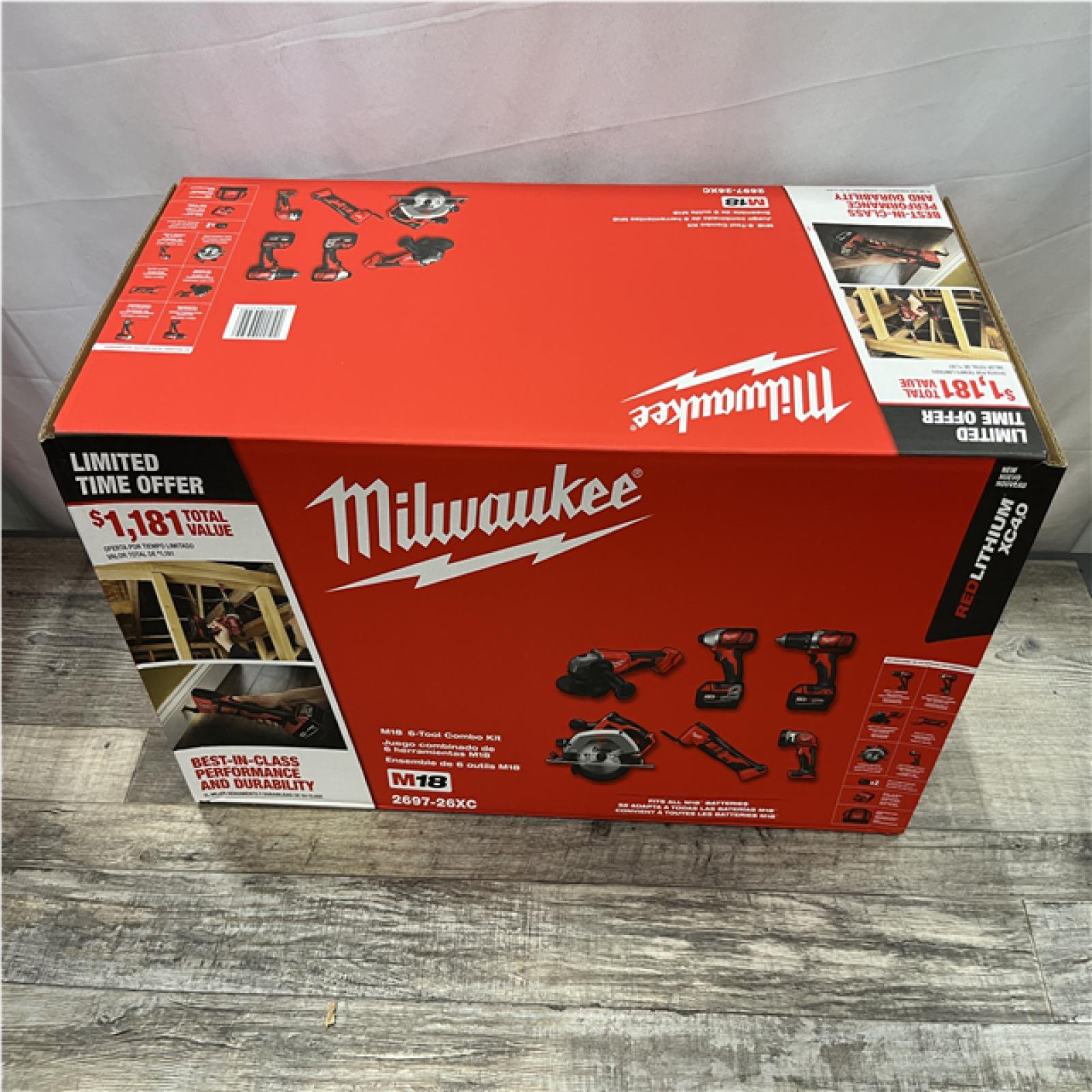 NEW - Milwaukee 18-Volt Lithium-Ion Cordless (6-Tool) Combo Kit