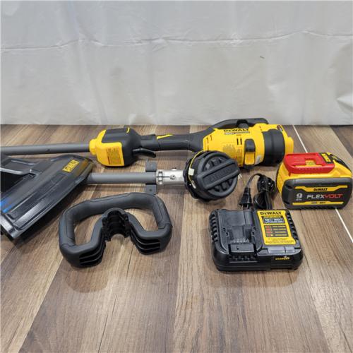 AS-IS  DEWALT FLEXVOLT 60V MAX 17 in. Cordless Battery Powered Attachment Capable Trimmer Kit with (1) FLEXVOLT 3 Ah Battery & Charger