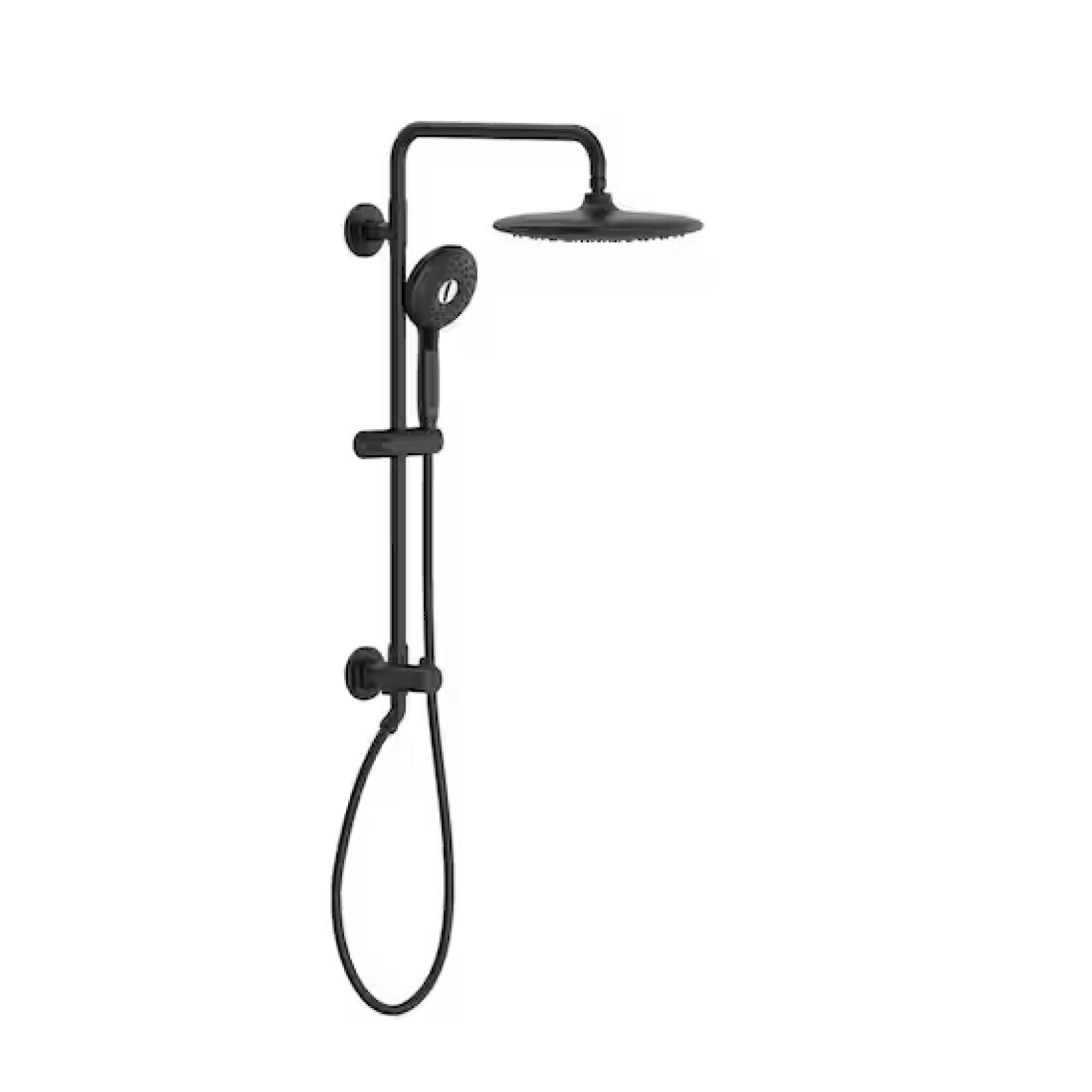 DALLAS LOCATION - NEW! American Standard Spectra Versa 4-Spray Round 24 in. Wall Bar Shower Kit with Hand Shower 1.8 GPM in Matte Black (Lot of 2)