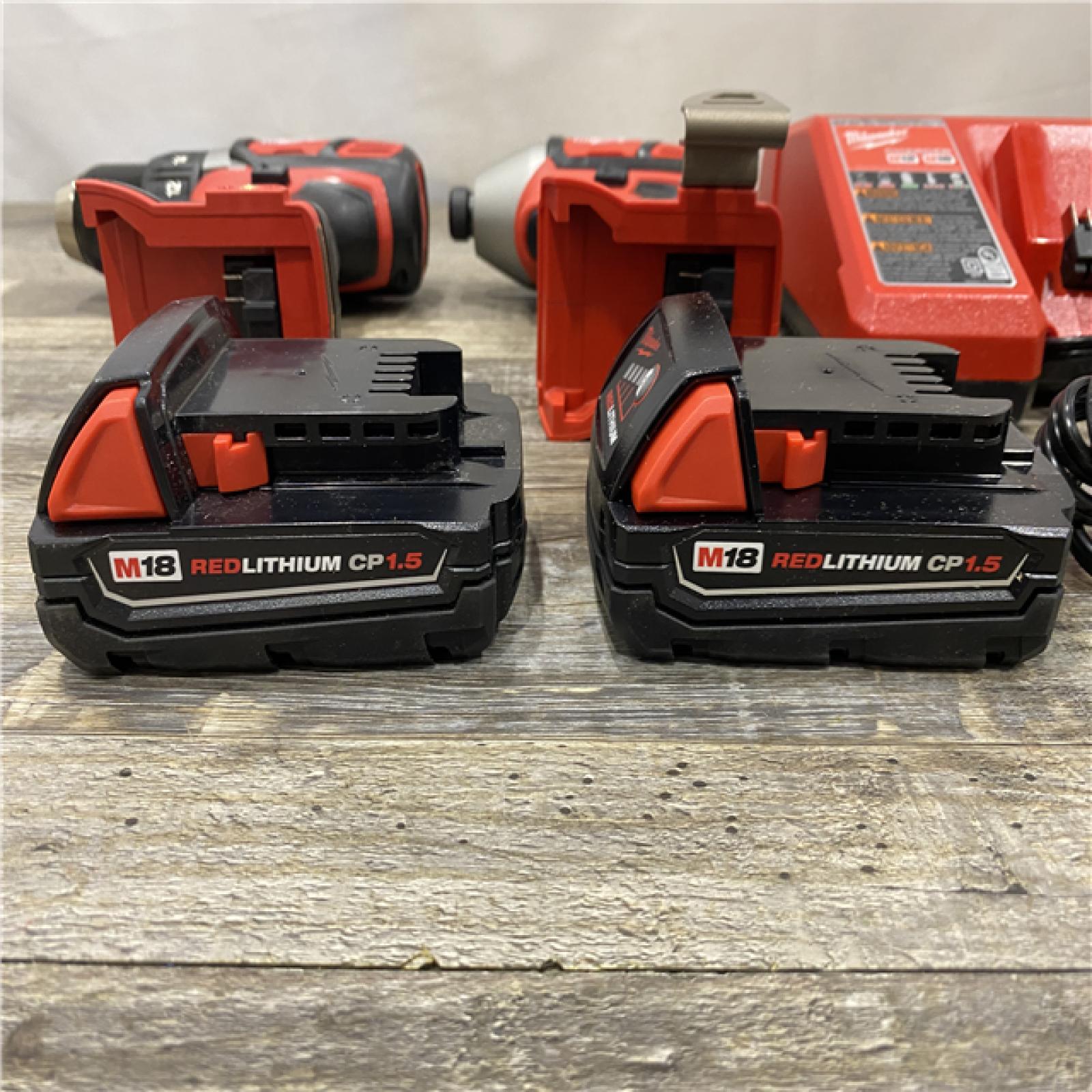 AS-IS Milwaukee 18V Lithium-Ion Cordless Drill Driver/Impact Driver Combo Kit