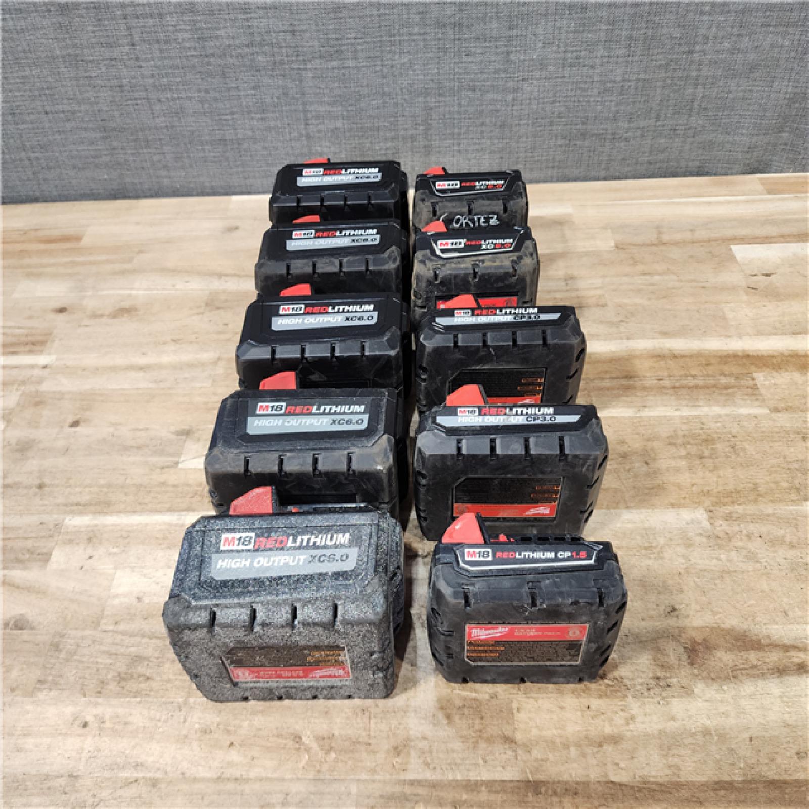 HOUSTON LOCATION - AS-IS MILWAUKEE BATTERY PACK QTY - 10