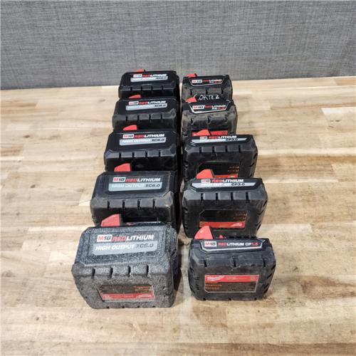 HOUSTON LOCATION - AS-IS MILWAUKEE BATTERY PACK QTY - 10