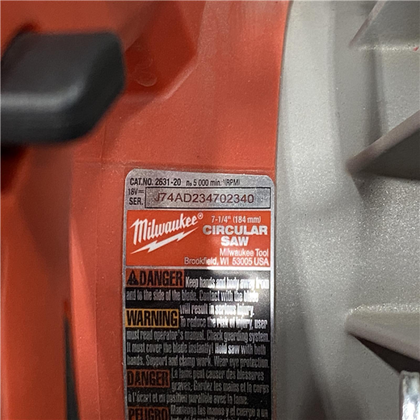 AS-IS Milwaukee 18V Lithium-Ion Brushless Cordless 7-1/4 in. Circular Saw (Tool-Only)