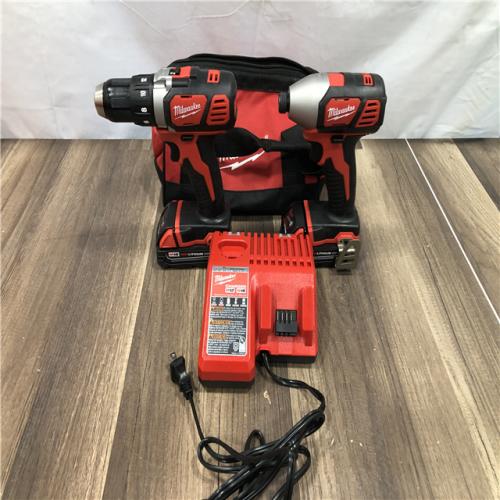 AS-IS Milwaukee 18V Lithium-Ion Cordless Drill Driver/Impact Driver Combo Kit