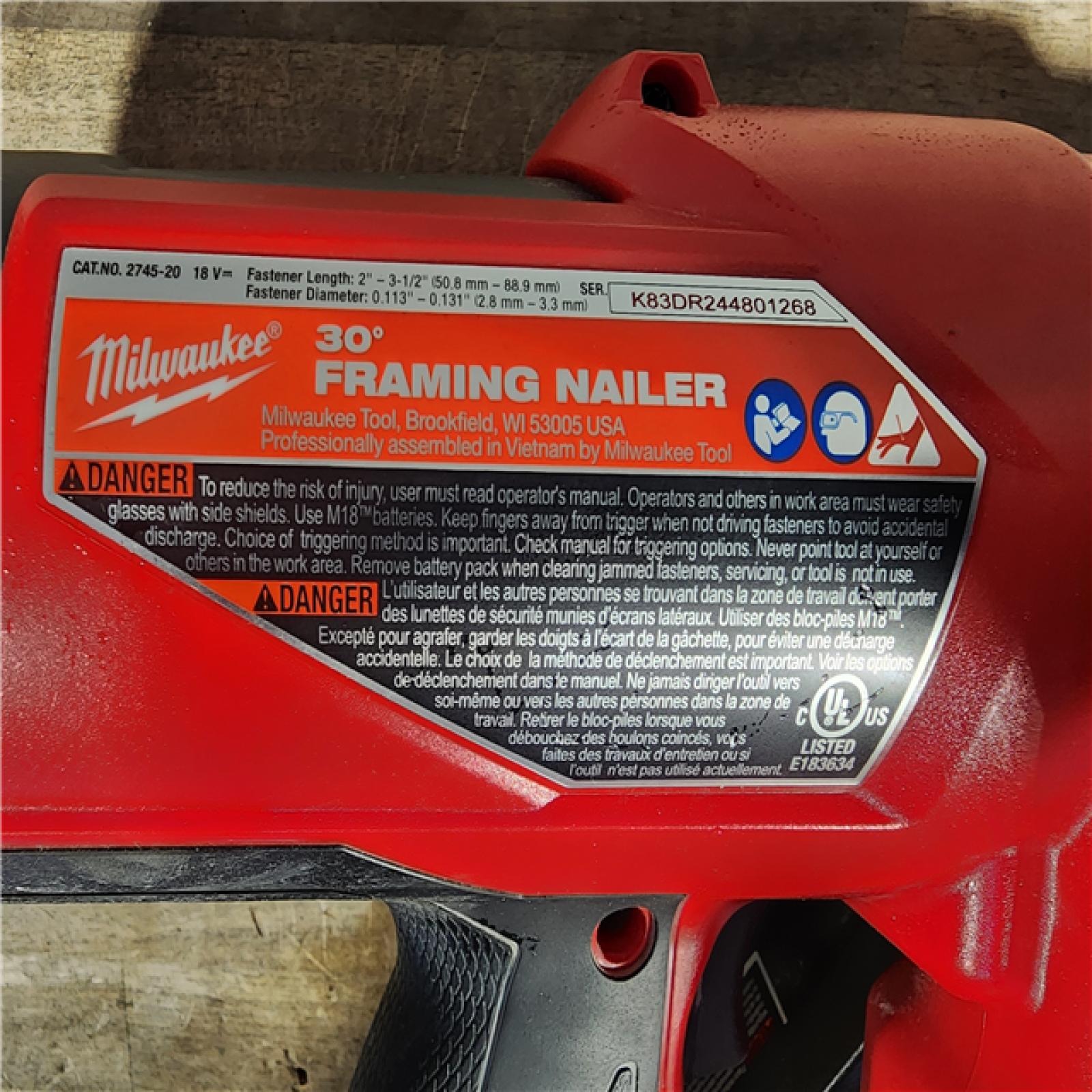 HOUSTON LOCATION - AS-IS M18 FUEL 3-1/2 in. 18-Volt 30-Degree Lithium-Ion Brushless Cordless Framing Nailer (Tool-Only)