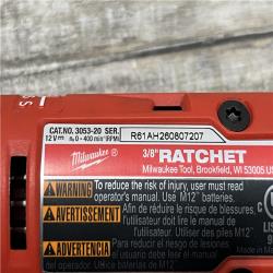 AS-IS Milwaukee FUEL 12V Lithium-Ion Compact 3/8 in. Cordless Ratchet (Tool-Only)