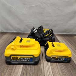 AS-IS- Dewalt 20V MAX POWERSTACK Lithium-Ion Batteries and Charger Starter Kit (1.7 Ah/5 Ah)