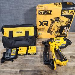 HOUSTON LOCATION - AS-IS (APPEARS LIKE NEW) DEWALT 20V MAX XR Lithium-Ion Cordless Brushless 9-Gauge Fencing Stapler Kit with (2) 5Ah Batteries, Charger and Bag