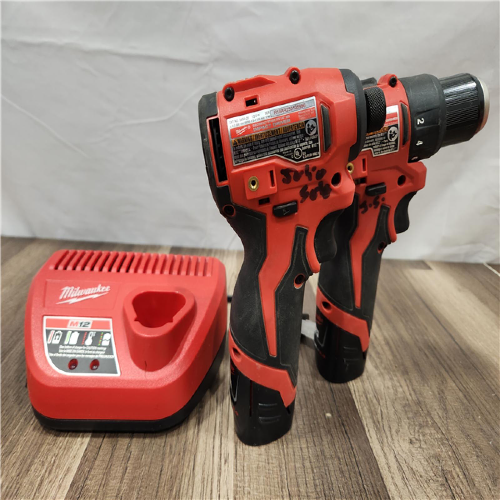 AS-IS- Milwaukee M12 Cordless Brushless 2 Tool Combo Kit