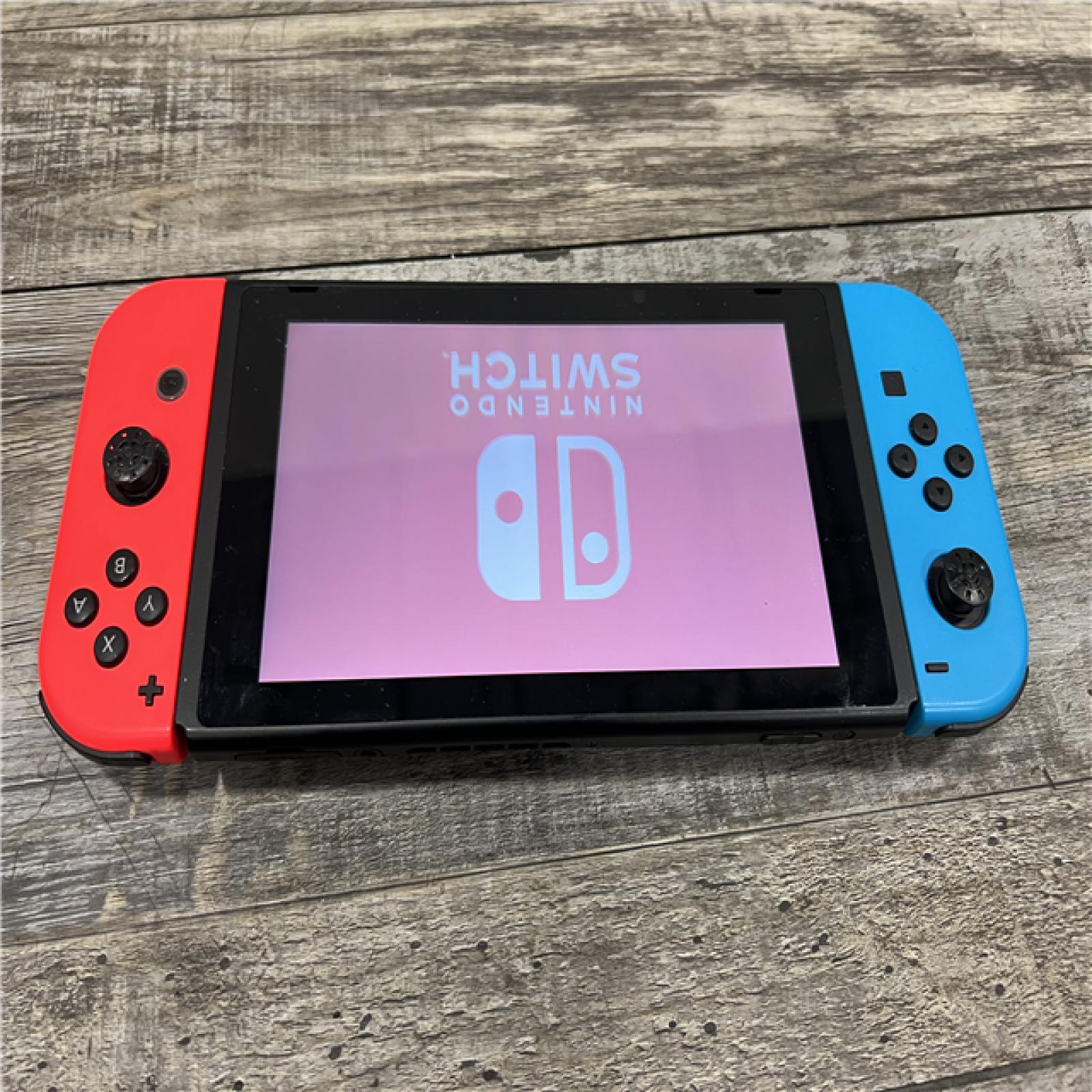 AS-IS Nintendo Switch with Neon Blue and Neon Red Joy-Con