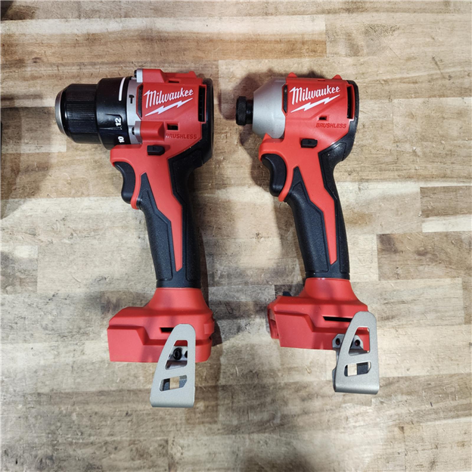HOUSTON LOCATION - AS-IS Milwaukee 18-Volt Lithium-Ion Brushless Cordless Compact Hammer Drill/Impact Combo Kit