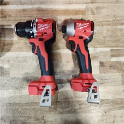 HOUSTON LOCATION - AS-IS Milwaukee 18-Volt Lithium-Ion Brushless Cordless Compact Hammer Drill/Impact Combo Kit