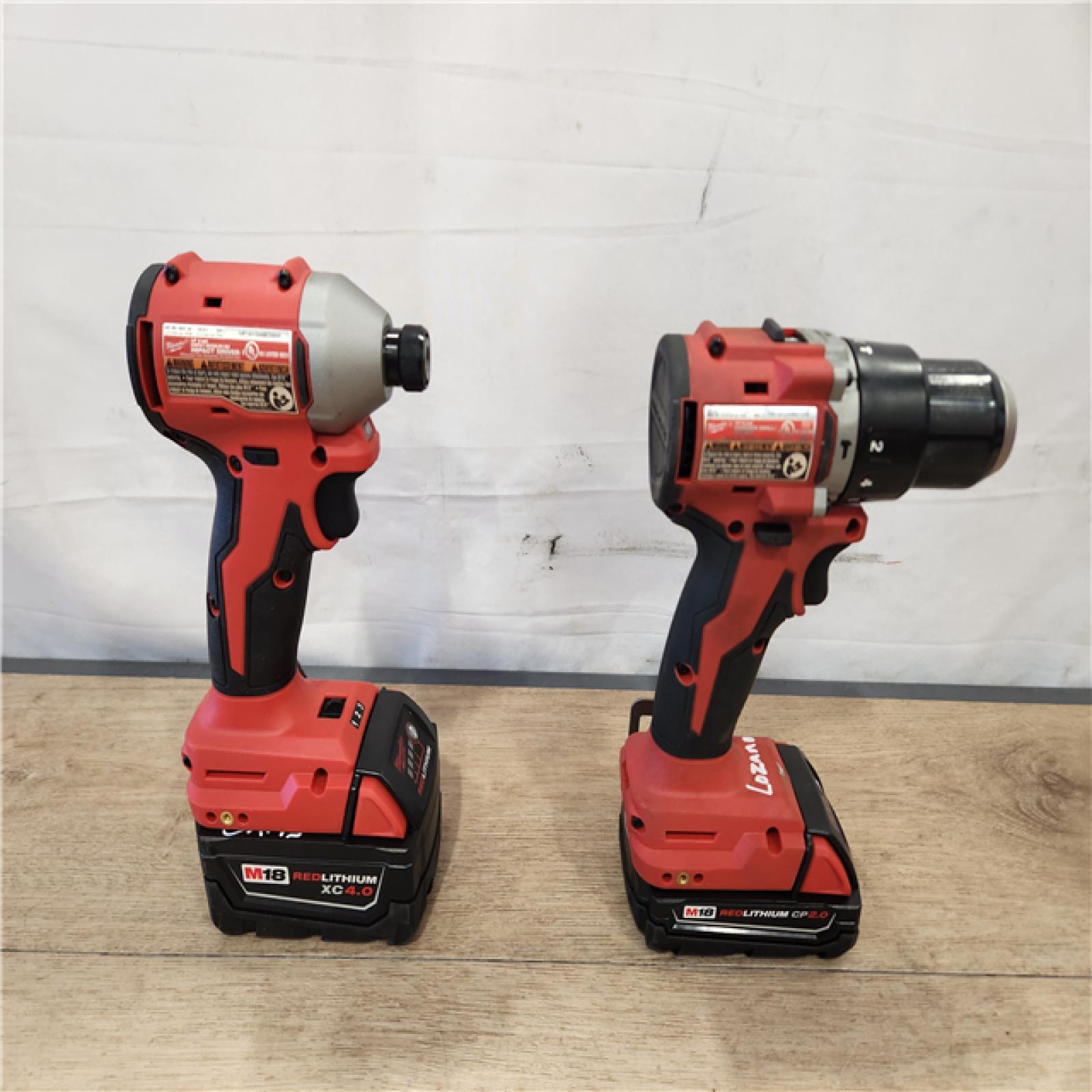 AS-IS- Milwaukee 18-Volt Lithium-Ion Brushless Cordless Compact Hammer Drill/Impact Combo Kit