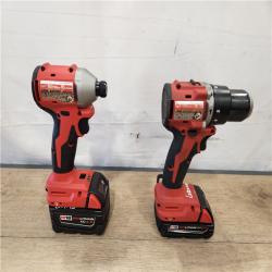 AS-IS- Milwaukee 18-Volt Lithium-Ion Brushless Cordless Compact Hammer Drill/Impact Combo Kit