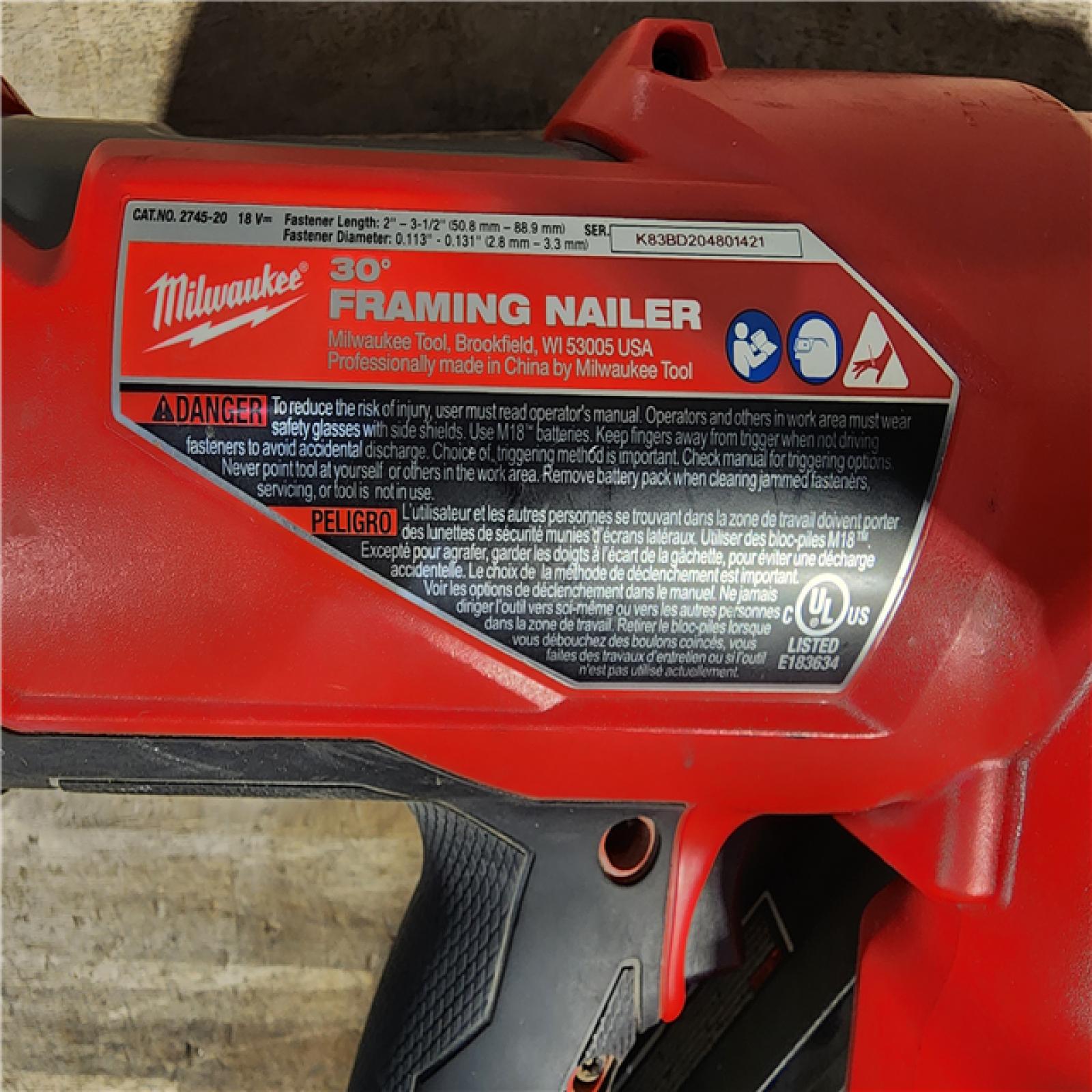 HOUSTON LOCATION - AS-IS M18 FUEL 3-1/2 in. 18-Volt 30-Degree Lithium-Ion Brushless Cordless Framing Nailer (Tool-Only)