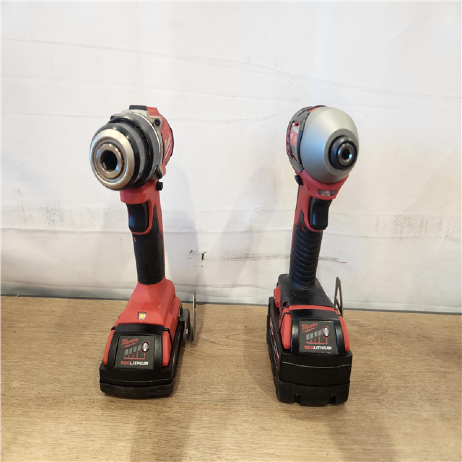 AS-IS- M18 18-Volt Lithium-Ion Brushless Cordless Compact Hammer Drill/Impact Combo Kit (2-Tool) with (2) Batteries  Bag