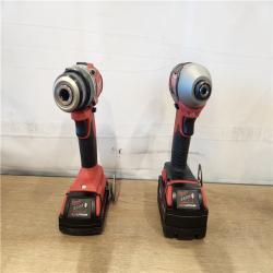 AS-IS- M18 18-Volt Lithium-Ion Brushless Cordless Compact Hammer Drill/Impact Combo Kit (2-Tool) with (2) Batteries  Bag