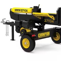 DALLAS LOCATION - Champion Power Equipment 37 Ton 338 cc Gas Powered Full Beam Log Splitter w/ Vertical/Horizontal Operation and Auto Return with Hydraulic Oil