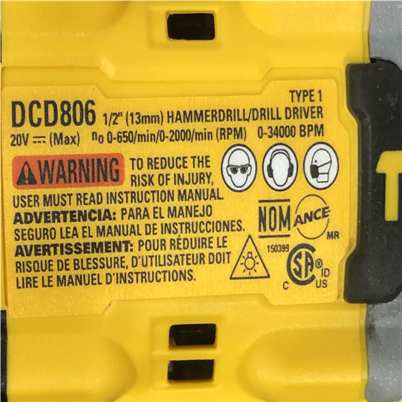 AS-IS DEWALT 20V XR Brushless Cordless 1/2 in. Hammer Drill (Tool-Only)