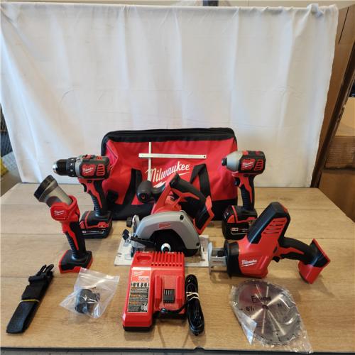 AS-IS- Milwaukee 18V Lithium-Ion Cordless (5-Tool) Combo Kit