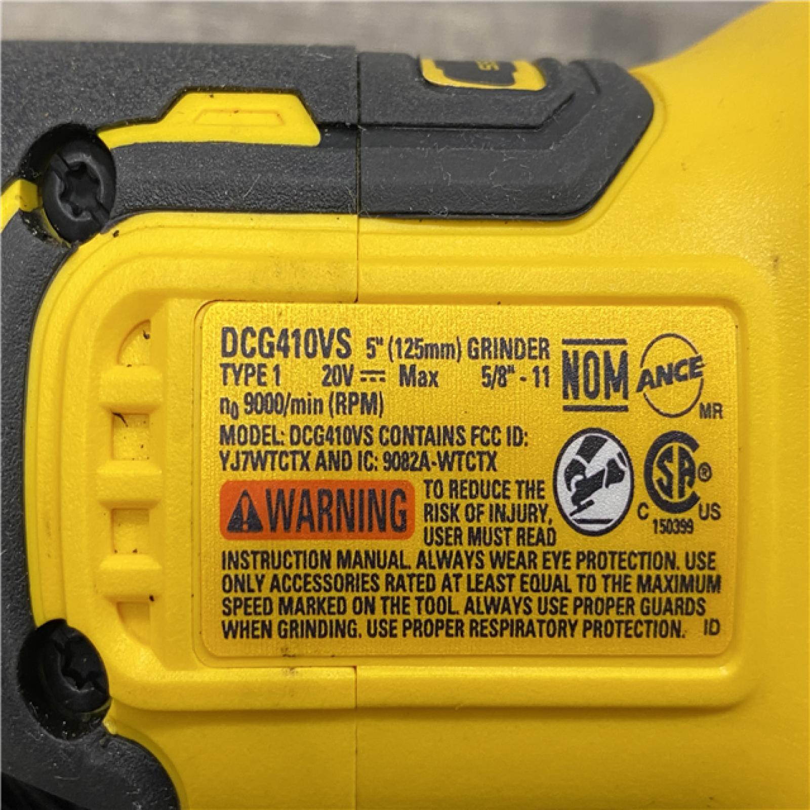 AS-IS DEWALT 20V XR Cordless 4-1/2. in. to 5 in. Variable Speed Angle Grinder (Tool Only)