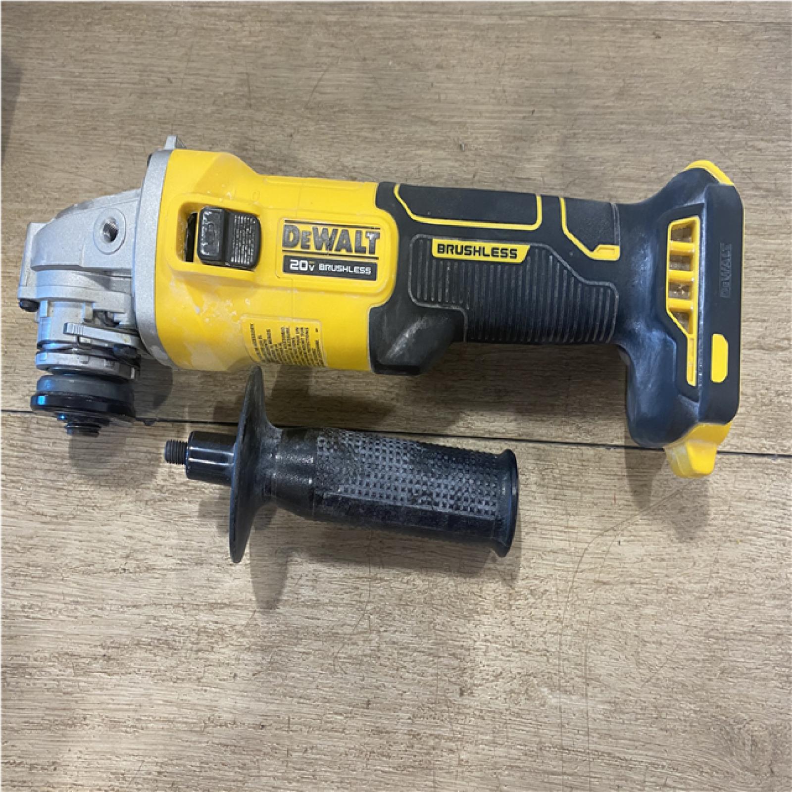 AS-IS DEWALT 20-Volt MAX Cordless Brushless 4-1/2 in. Angle Grinder with Slide Switch (Tool Only)