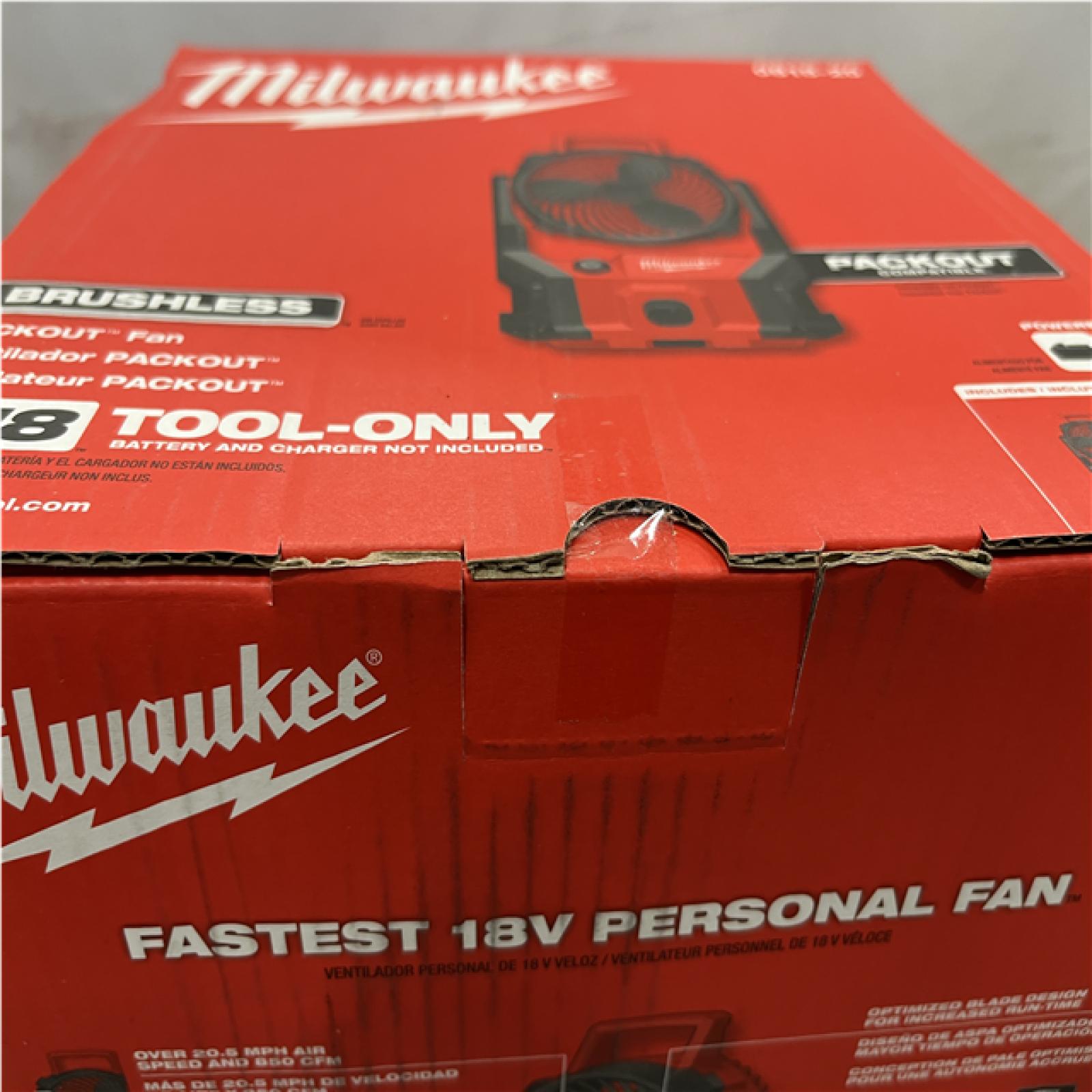 NEW - Milwaukee 18-Volt Lithium-Ion Brushless Cordless PACKOUT Jobsite Fan (Tool-Only)