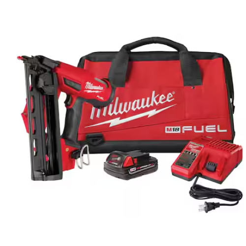 DALLAS LOCATION- MILWAUKEE M18 FUEL 18-Volt Gen II 16-Gauge Angled Finish Nailer Kit