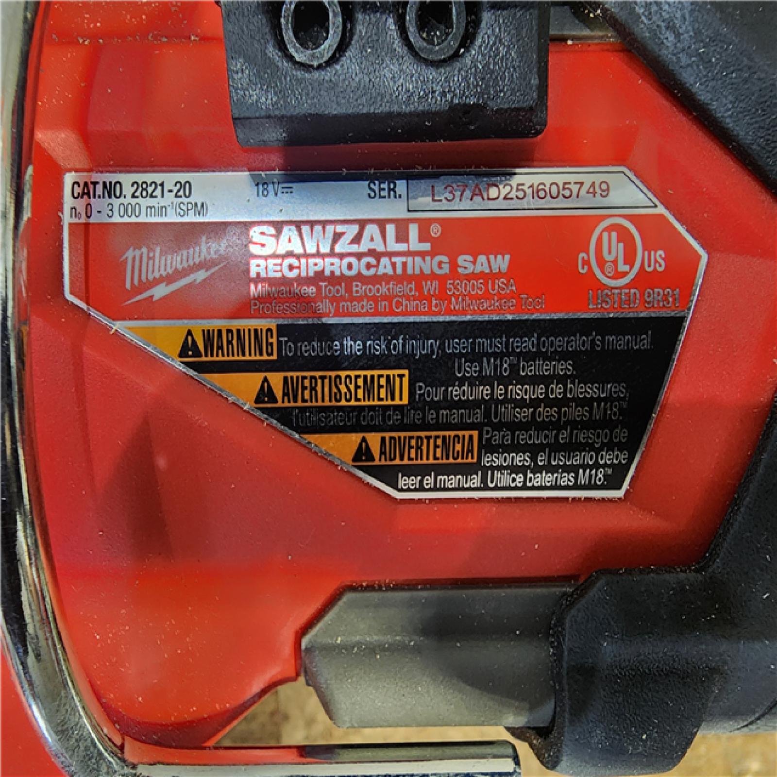 HOUSTON LOCATION - AS-IS (2) Milwaukee M18 Fuel Sawzall Brushless Cordless Reciprocating Saw (TOOL ONLY)
