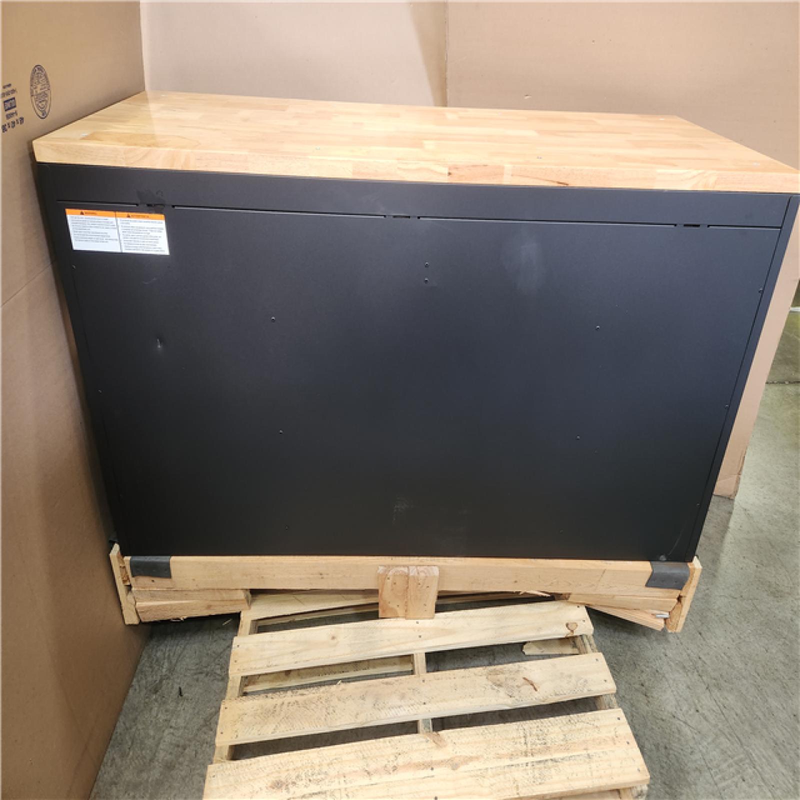 Phoenix NEW Husky 61 in. W x 23 in. D Heavy Duty 15-Drawer Mobile Workbench Tool Chest with Solid Wood Top in Matte Black