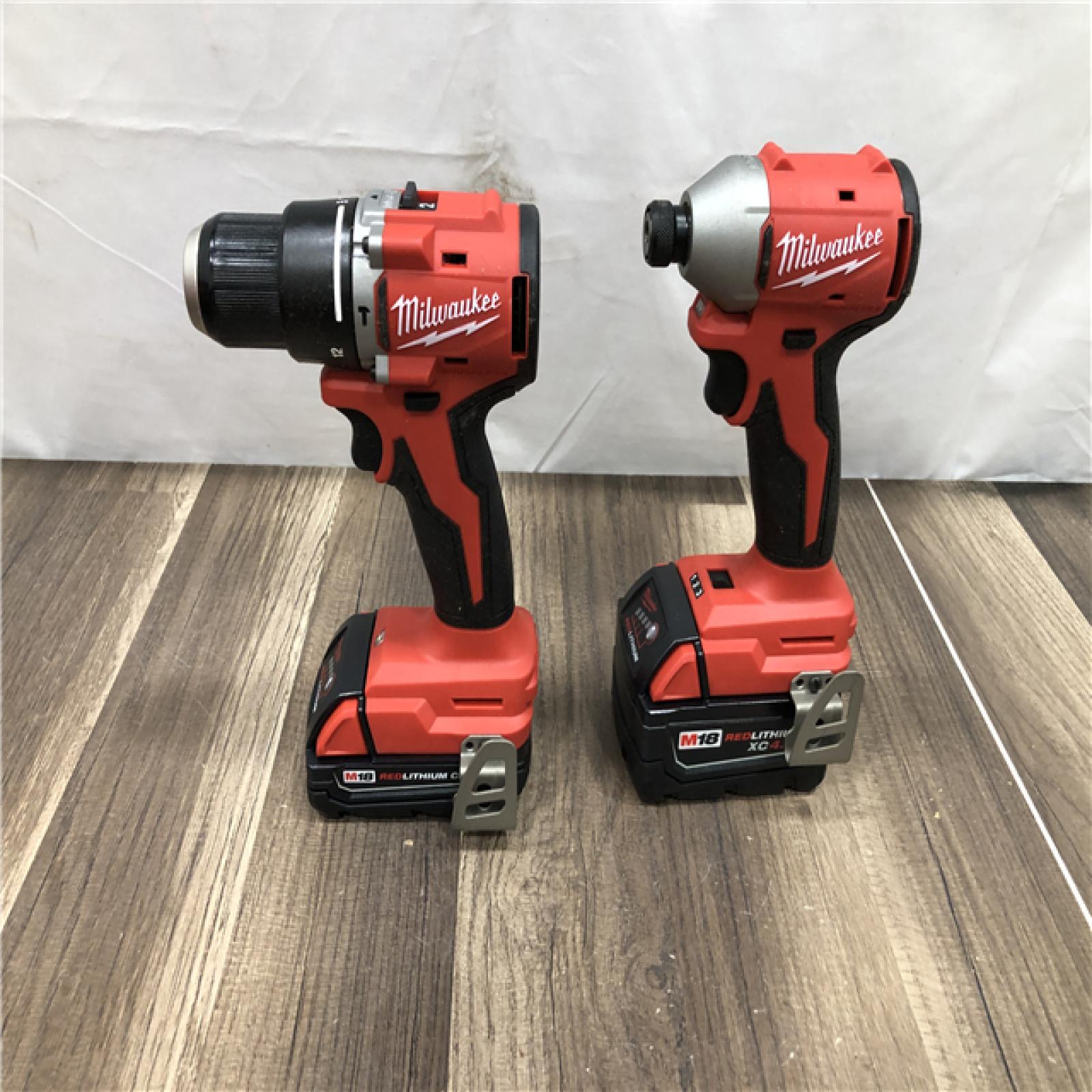 AS-IS Milwaukee 18-Volt Lithium-Ion Brushless Cordless Compact Hammer Drill/Impact Combo Kit