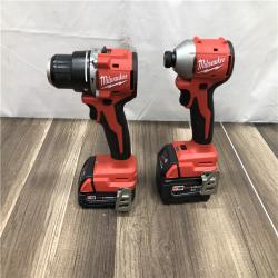 AS-IS Milwaukee 18-Volt Lithium-Ion Brushless Cordless Compact Hammer Drill/Impact Combo Kit