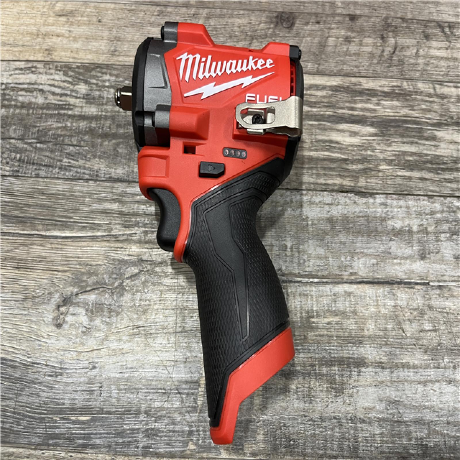 AS-IS Milwaukee FUEL 12V Li-Ion Brushless Cordless Stubby 3/8 in. Impact Wrench Kit