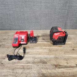 HOUSTON LOCATION - AS-IS Milwaukee Green 125 Ft. Cross Line and Plumb Points Laser Level Kit