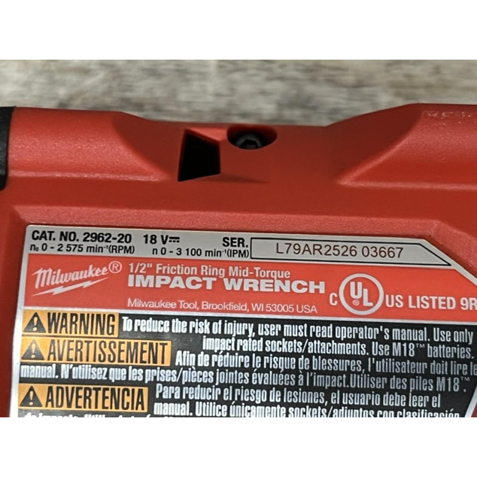 AS-IS Milwaukee FUEL 18V Cordless Mid Torque 1/2 in. Impact Wrench w/ 12 FUEL 3/8 in. Ratchet Combo Kit