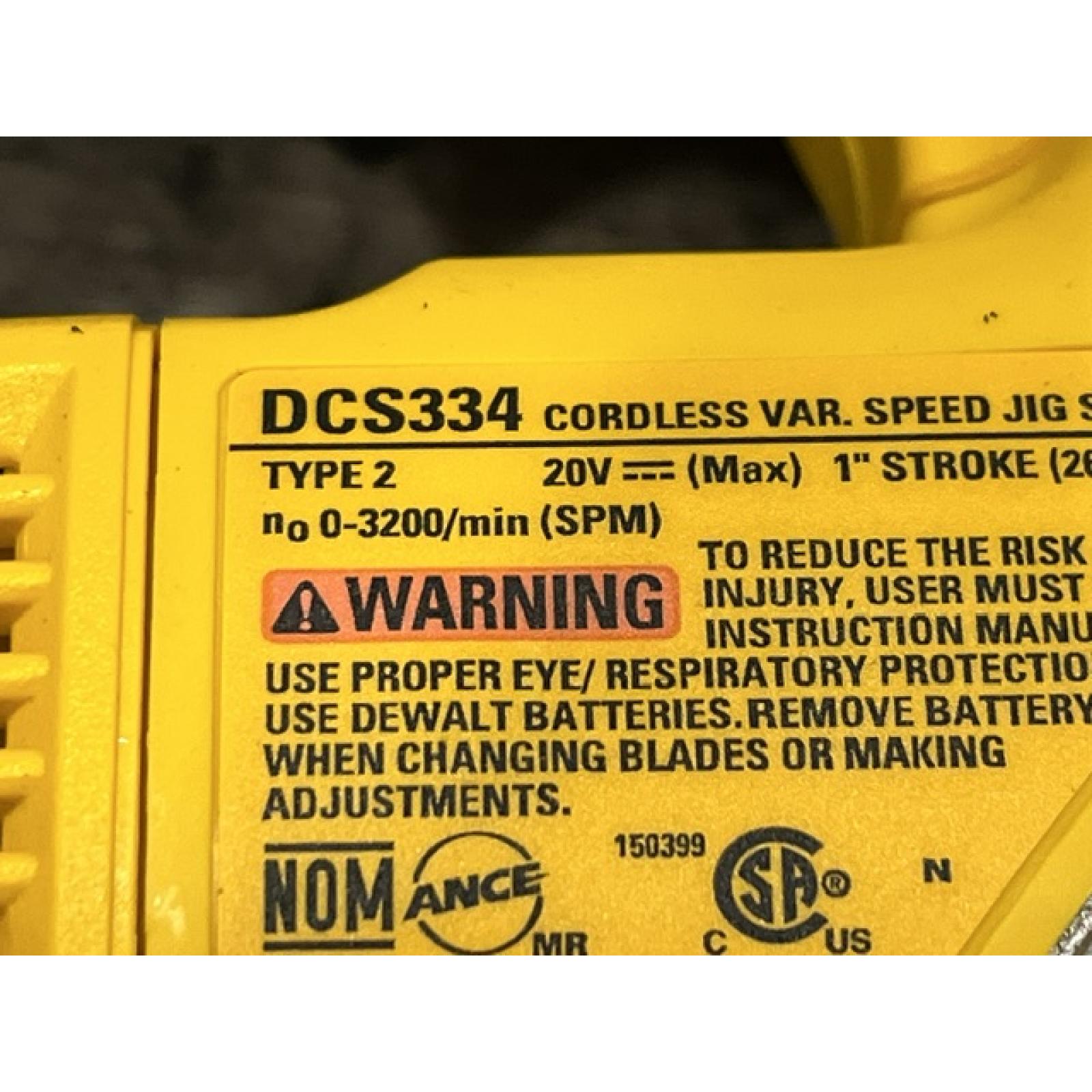 NEW - DEWALT 20V MAX XR Cordless Brushless Jigsaw (Tool Only)